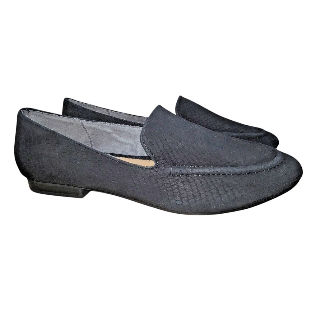 Me Too Amara Women's Leather Black Flats Slip‎ On Casual Shoes Size 7M
